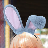 Maxbell Rabbit Ears Headwear Headdress Ear Hair Hoop for Cosplay Holiday gray