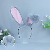 Maxbell Rabbit Ears Headwear Headdress Ear Hair Hoop for Cosplay Holiday gray