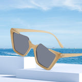 Maxbell Oversized Square Sunglasses Shades Beach Women UV 400 Men Glasses Brown
