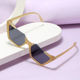 Maxbell Oversized Square Sunglasses Shades Beach Women UV 400 Men Glasses Brown