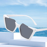 Maxbell Oversized Square Sunglasses Shades Beach Women UV 400 Men Glasses White