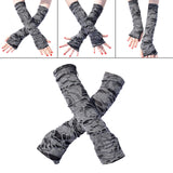 Maxbell Broken Slit Gloves Steampunk Ripped Gloves Party Gothic Fingerless Gloves