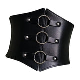 Maxbell Fashion Elastic Waist Belt PU Leather Cummerbunds Underbust Cinch Belts