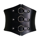 Maxbell Fashion Elastic Waist Belt PU Leather Cummerbunds Underbust Cinch Belts