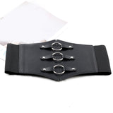 Maxbell Fashion Elastic Waist Belt PU Leather Cummerbunds Underbust Cinch Belts