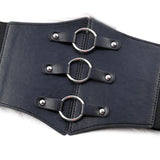 Maxbell Fashion Elastic Waist Belt PU Leather Cummerbunds Underbust Cinch Belts