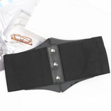Maxbell Fashion Elastic Waist Belt PU Leather Cummerbunds Underbust Cinch Belts