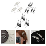 Maxbell 6Pcs Geometric Hair Clip Hair Clamps Barrette Girls Hair Accessories star