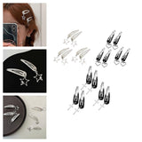 Maxbell 6Pcs Geometric Hair Clip Hair Clamps Barrette Girls Hair Accessories star