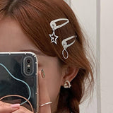 Maxbell 6Pcs Geometric Hair Clip Hair Clamps Barrette Girls Hair Accessories star