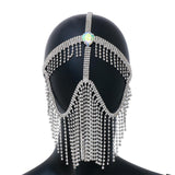 Maxbell Face Mask Women Tassel Veil Chain Headwear Masquerade Mask for Party Jewelry