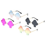 Maxbell Mushroom Sun Glasses Irregular Rimless for Costume Cosplay Photo Prop Grey