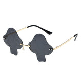 Maxbell Mushroom Sun Glasses Irregular Rimless for Costume Cosplay Photo Prop Grey
