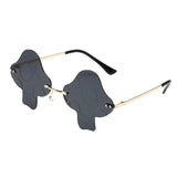 Maxbell Mushroom Sun Glasses Irregular Rimless for Costume Cosplay Photo Prop Grey
