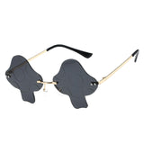 Maxbell Mushroom Sun Glasses Irregular Rimless for Costume Cosplay Photo Prop Grey