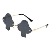 Maxbell Mushroom Sun Glasses Irregular Rimless for Costume Cosplay Photo Prop Grey
