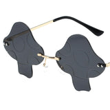 Maxbell Mushroom Sun Glasses Irregular Rimless for Costume Cosplay Photo Prop Grey