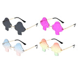 Maxbell Mushroom Sun Glasses Irregular Rimless for Costume Cosplay Photo Prop Grey