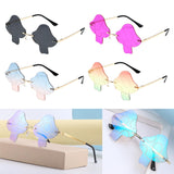 Maxbell Mushroom Sun Glasses Irregular Rimless for Costume Cosplay Photo Prop Grey