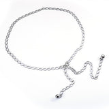 Maxbell Fashion Waist Chain Belt for Women Waistband Metal Chain for Beach Costume Silver