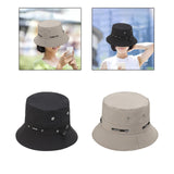 Maxbell Bucket Hat with Rope Breathable Summer for Gardening Fishing Hunting black