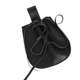 Maxbell Dice Bag Tray Drawstring Belt Pouch for Jewelry Costume Accessories black