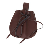 Maxbell Dice Bag Tray Drawstring Belt Pouch for Jewelry Costume Accessories brown