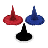 Maxbell Wizard Wide Brim Headgear Pointed Top for Halloween red