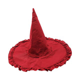 Maxbell Wizard Wide Brim Headgear Pointed Top for Halloween red