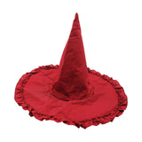 Maxbell Wizard Wide Brim Headgear Pointed Top for Halloween red