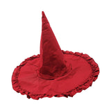 Maxbell Wizard Wide Brim Headgear Pointed Top for Halloween red