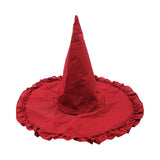 Maxbell Wizard Wide Brim Headgear Pointed Top for Halloween red