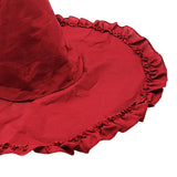 Maxbell Wizard Wide Brim Headgear Pointed Top for Halloween red