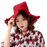Maxbell Wizard Wide Brim Headgear Pointed Top for Halloween red