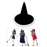 Maxbell Wizard Wide Brim Headgear Pointed Top for Halloween black