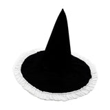Maxbell Wizard Wide Brim Headgear Pointed Top for Halloween black