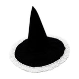 Maxbell Wizard Wide Brim Headgear Pointed Top for Halloween black