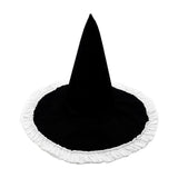 Maxbell Wizard Wide Brim Headgear Pointed Top for Halloween black