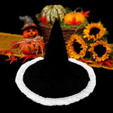 Maxbell Wizard Wide Brim Headgear Pointed Top for Halloween black