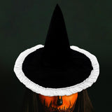 Maxbell Wizard Wide Brim Headgear Pointed Top for Halloween black