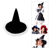 Maxbell Wizard Wide Brim Headgear Pointed Top for Halloween black