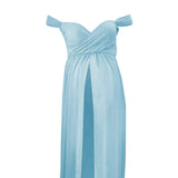 Maxbell Women Maternity Dress Maxi Dress for Photography Props Photoshoot Wedding S Blue