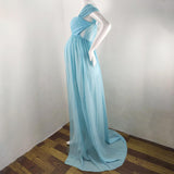 Maxbell Women Maternity Dress Maxi Dress for Photography Props Photoshoot Wedding M Blue