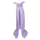 Maxbell Women Maternity Dress Maxi Dress for Photography Props Photoshoot Wedding L Purple
