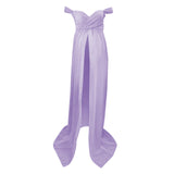 Maxbell Women Maternity Dress Maxi Dress for Photography Props Photoshoot Wedding XL Purple