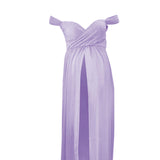 Maxbell Women Maternity Dress Maxi Dress for Photography Props Photoshoot Wedding XL Purple