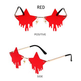 Maxbell Star Shaped Sunglasses Party Ultraviolet Rays Trendy Eyeglasses Girls red