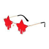 Maxbell Star Shaped Sunglasses Party Ultraviolet Rays Trendy Eyeglasses Girls red