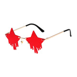 Maxbell Star Shaped Sunglasses Party Ultraviolet Rays Trendy Eyeglasses Girls red