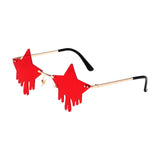 Maxbell Star Shaped Sunglasses Party Ultraviolet Rays Trendy Eyeglasses Girls red